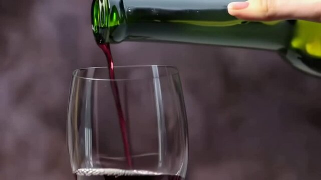 colocando vinho na ta&ccedil;a 