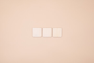 Three Blank Blocks: Minimalist Concept on Minimalist Background