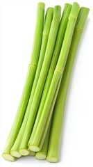 Fresh dill stems isolated on white background food culinary use minimalist style focused shot