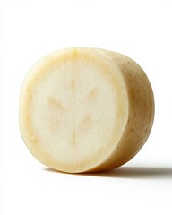 Fresh daikon slice isolated on white background food minimalist style culinary concept