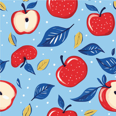 Illustration vector of Brighten apple Seamless Pattern