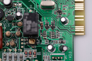 Digital Anatomy:  Circuit Board Close-Up with Integrated Circuit