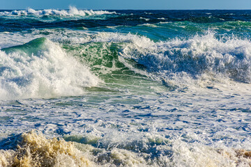 Fototapeta premium Waves on a rough sea day at Ipanema beach in Rio de Janeiro