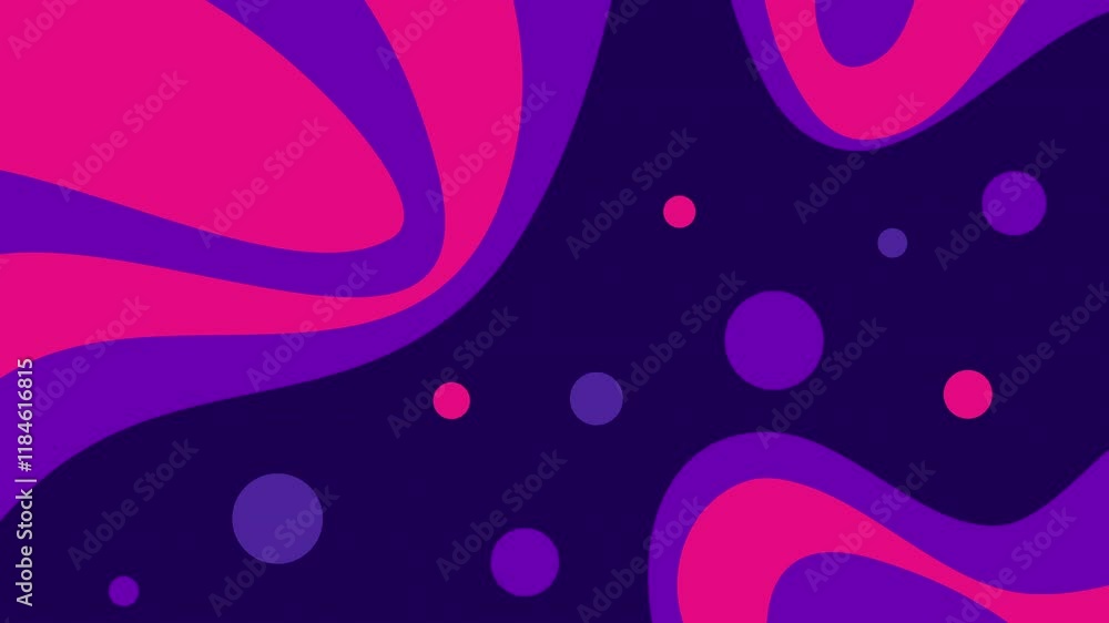 Poster animated abstract background with liquid motion and dots