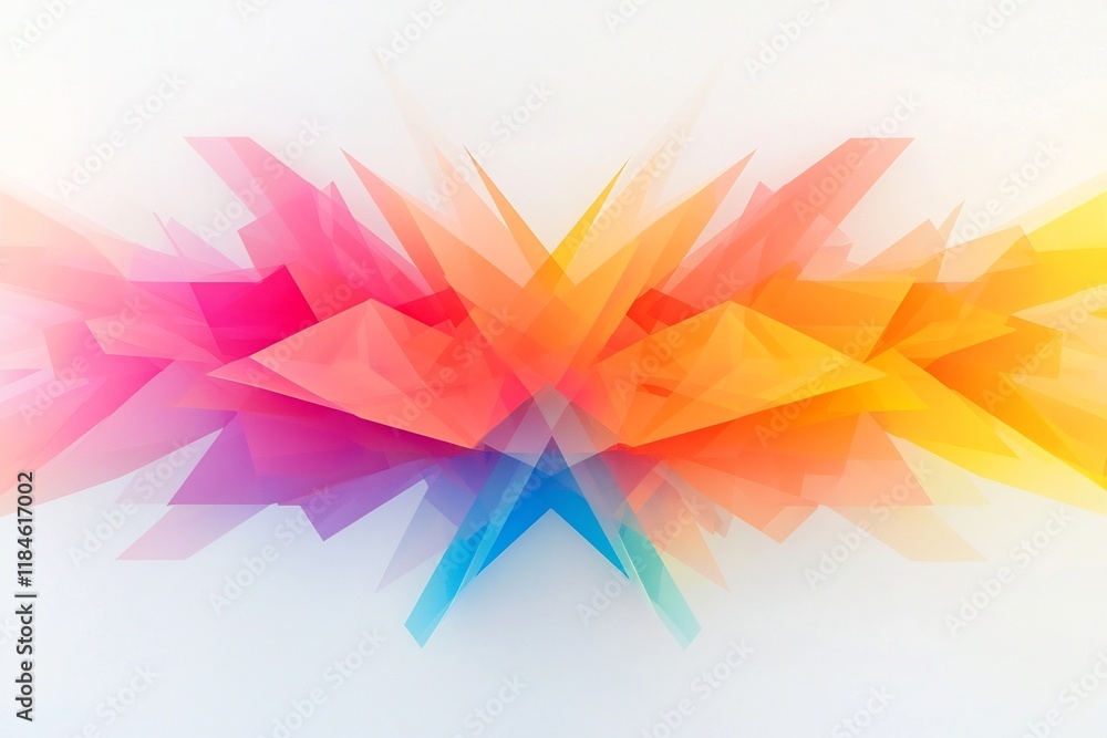 Poster mesmerizing vibrant geometric abstract digital with crisp lines and symmetry