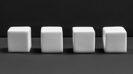 Four White Cubes in a Row