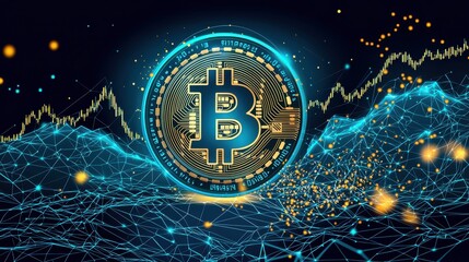 Bitcoin Cryptocurrency Digital Currency Financial Market Graph Technology Blockchain