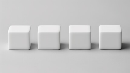 Four White Cubes in a Row
