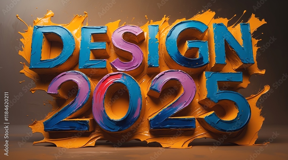 Poster a vibrant 3d text design featuring 