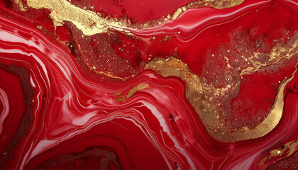 abstract red marble texture with gold splashes red luxury background with gold dots splashes veines