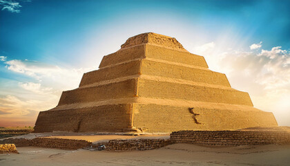 ancient mesopotamian ziggurat uruk historical stepped pyramid architecture in sunlit desert