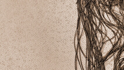 Textile Pattern Abstract Close-Up Beige Brown Threads Artistic