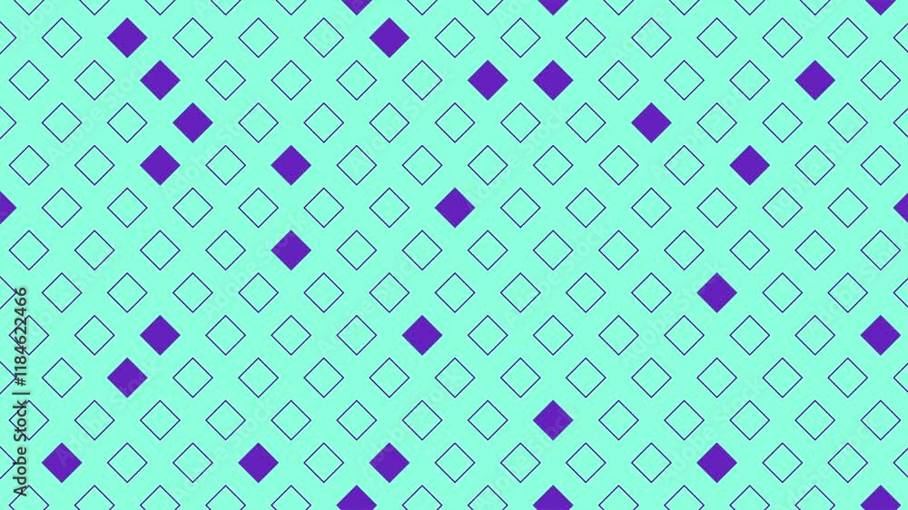 Poster animated seamless geometric pattern with diamonds