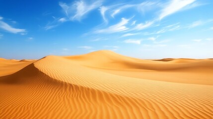 Expansive desert landscape under a blue sky.
