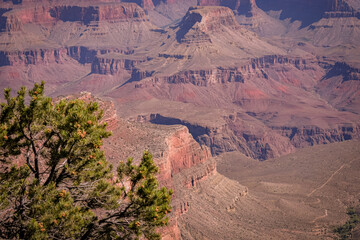 Grand Canyon and Clouds with a blue background Landscape 