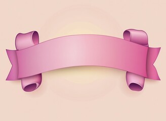 Pink Ribbon Banner Design Elegant Background