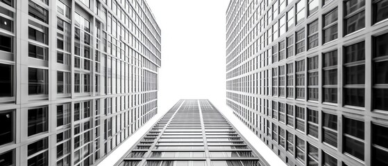 Fototapeta premium Modern skyscrapers reaching towards the sky