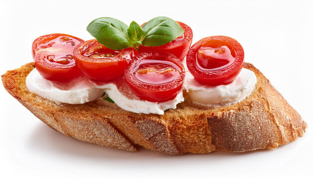 bruscetta isolated on white background