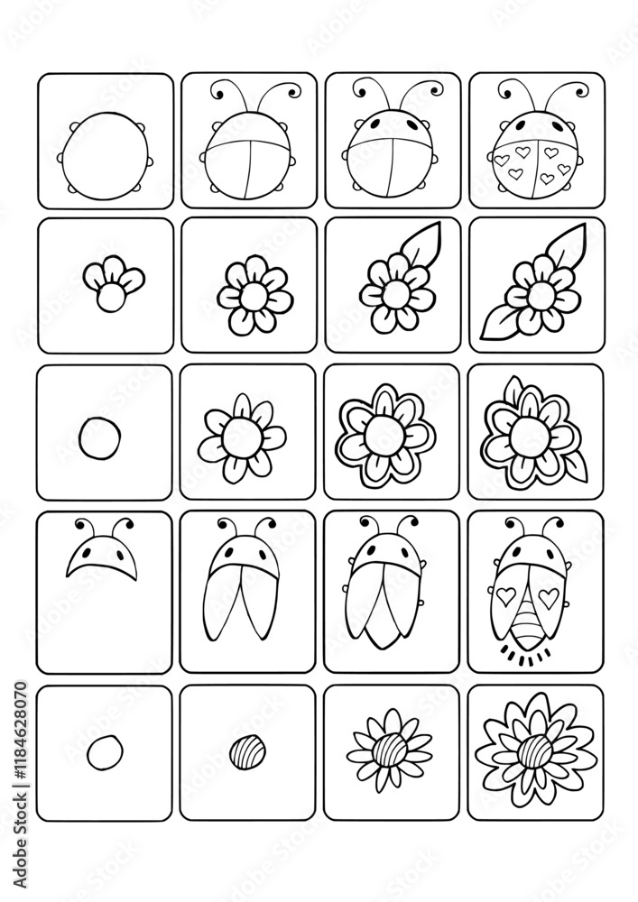 Poster how to draw workbook page vector illustration design art