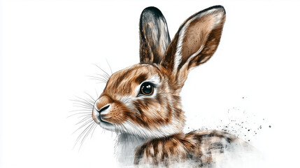 Obraz premium Easter bunny, watercolor illustration, isolated