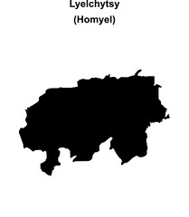 Obraz premium Lyelchytsy district blank outline map