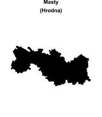 Masty district blank outline map