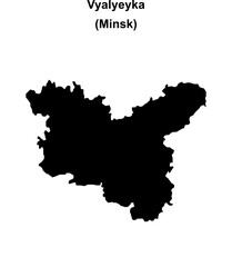 Vyalyeyka district blank outline map