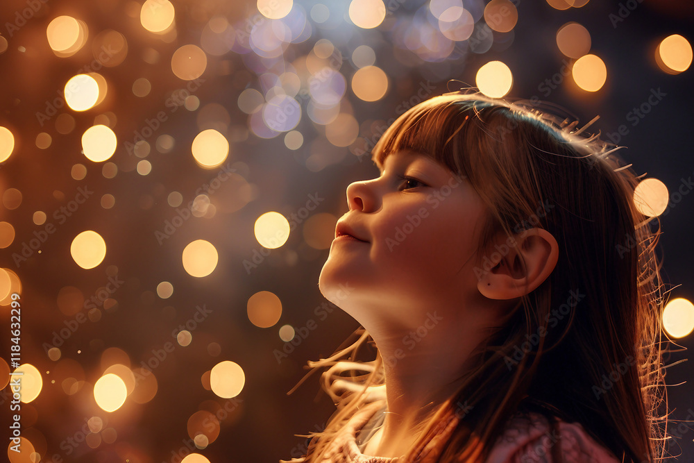 Poster cute kid on stage ready for performance on stage generative ai image