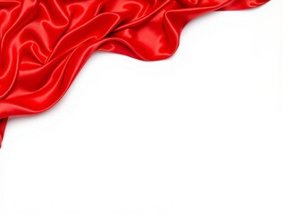 Red Silk Fabric Flowing Lunar New Year Blank Background