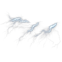 White thunder effect isolated on a black background
