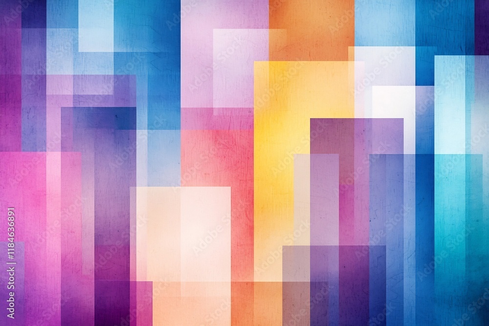 Aufkleber vibrant abstract geometric patterns and harmonious color palette in layered digital