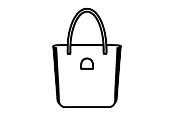 Chic Tote Bag Silhouette Icon on Clean White Background