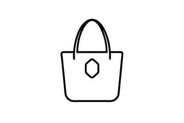 Chic Tote Bag Silhouette Icon on Clean White Background