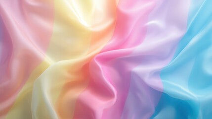 Obraz premium A colorful fabric with stripes of pink, yellow, blue, and green