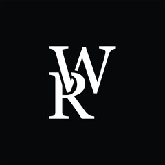WR letter logo concept isolated on white background. RW Logo