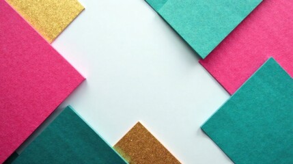 Abstract Colorful Geometric Shapes Design with a Central Empty Space Ideal for Text or Logo Placement