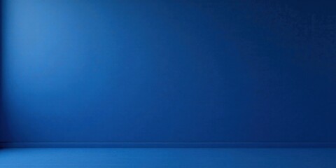 Fototapeta premium A Simple, Solid Blue Wall and Floor Background Ideal for Presentations, Designs, or Digital Art Projects