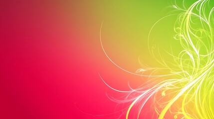 Abstract Green and Pink Swirling Design