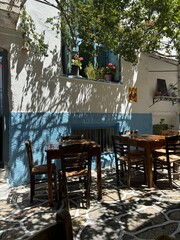 Street Cafe in Naxos Greece