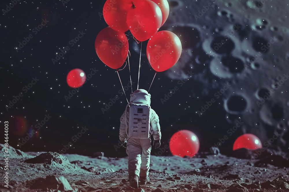 Poster generated with ai image of futuristic planet exploration