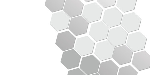 Geometric technology white hexagon background. Abstract vector illustration Science technology and medical concept hexagon on transparent background.