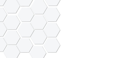 Abstract technology white geometric hexagon on transparent concept design honeycomb shape vector. 