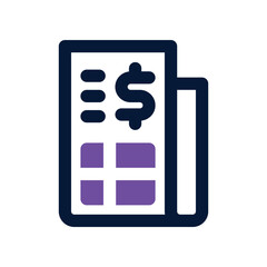 invoice icon. vector dual tone icon for your website, mobile, presentation, and logo design.