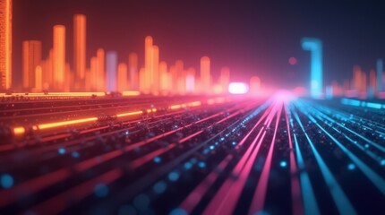 abstract multicolor spectrum background, bright orange, blue neon rays and colorful glowing lines