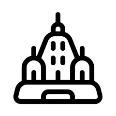 birla mandir temple icon with line style, perfect for ui projects