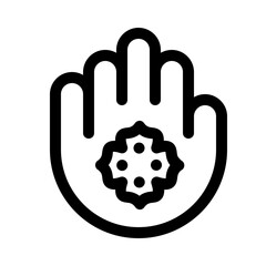 abhaya mudra icon with line style, perfect for ui projects