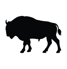 A bison bull vector silhouette