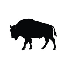 A bison bull vector silhouette