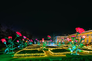 warszawa , miasto , Wilanów , Pałac, iluminacje,  © Daniel Folek