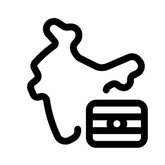 map of india icon with line style, perfect for ui projects